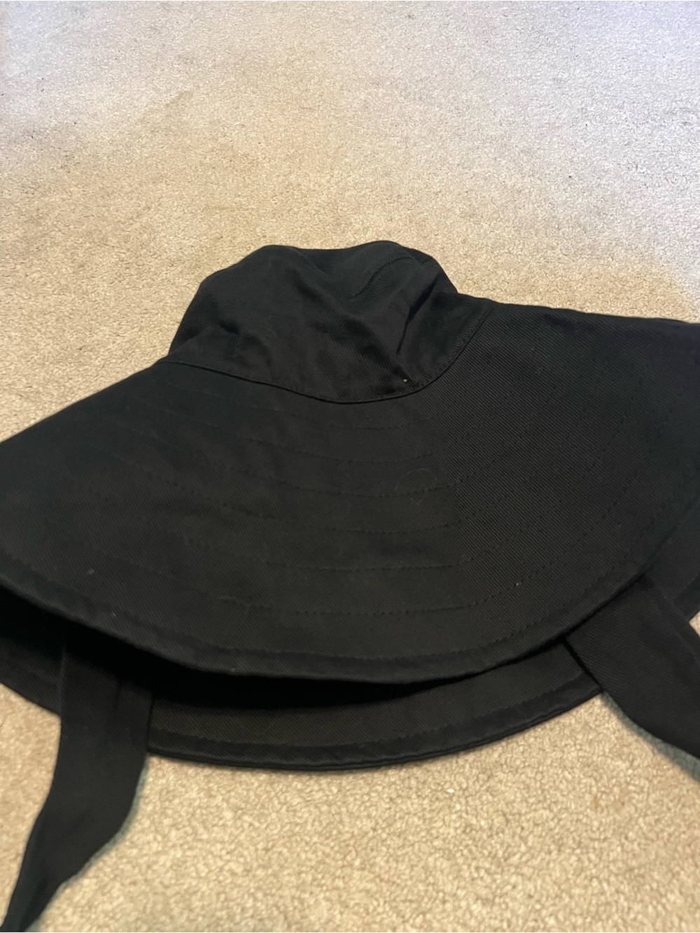 Free People Black Wide Brim Sun Hat w/ties, NWOT